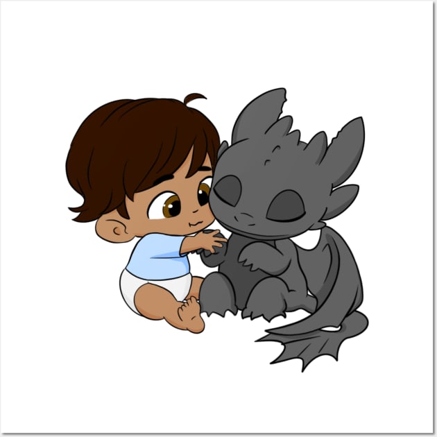 Birthday boy 2, how to train your dragon, baby dragon toothless and hiccup, BLM Wall Art by PrimeStore